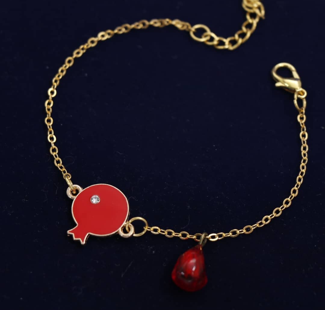 دستبند انار تک نگین 75662