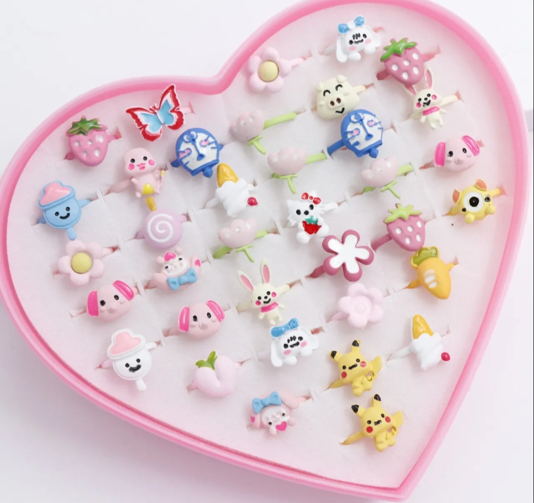 پک انگشتر فانتزی کودکانه عروسکی 36 عددی 75240