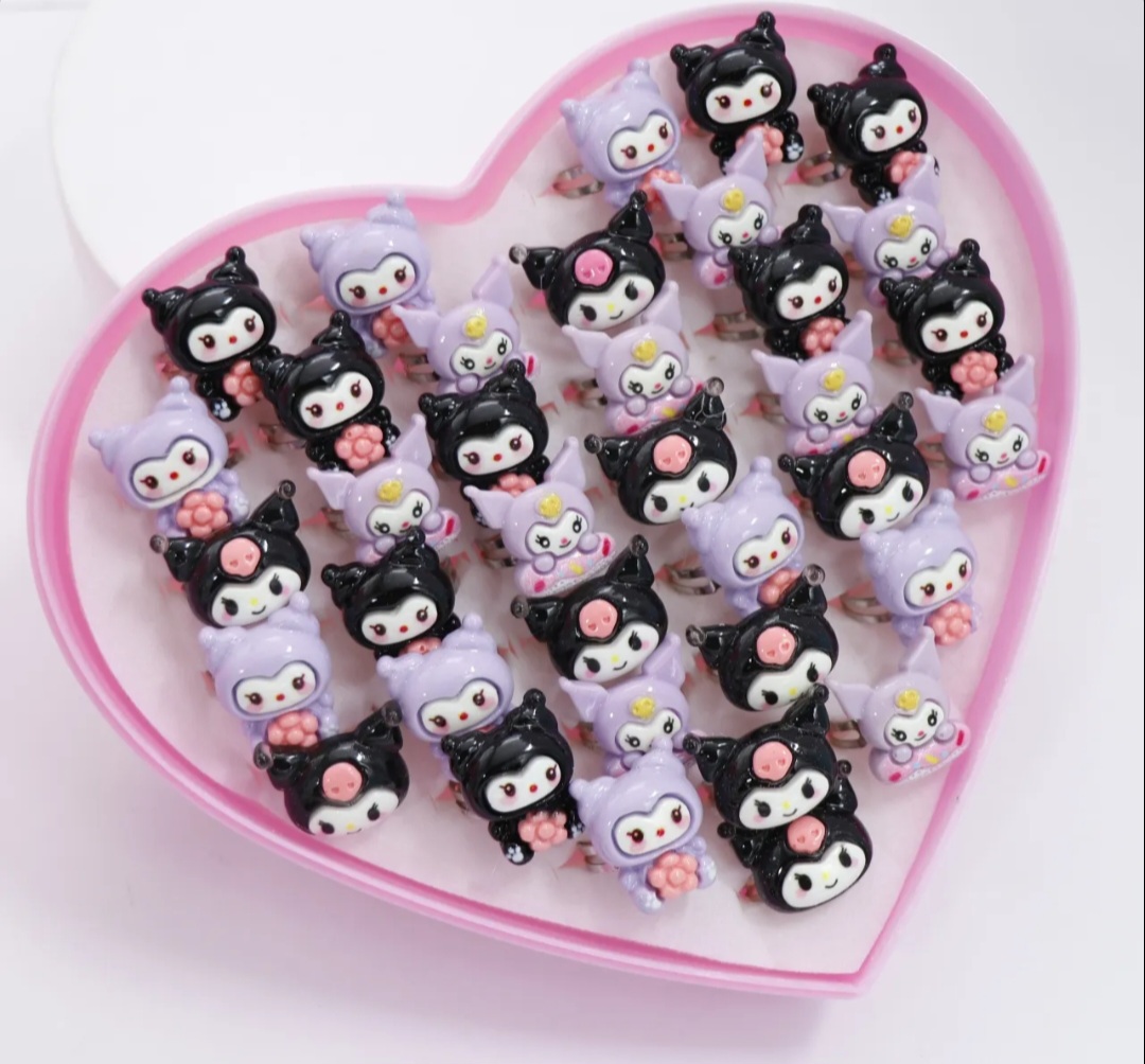 پک انگشتر دخترانه کرومی 36 عددی فری سایز 75666