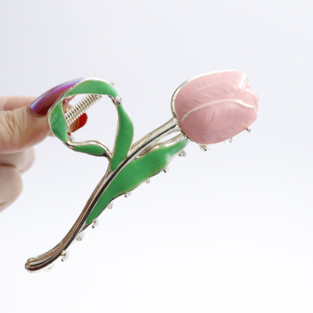 کلیپس فلزی مجلسی زنانه گل لاله ۷۵۶۳۷