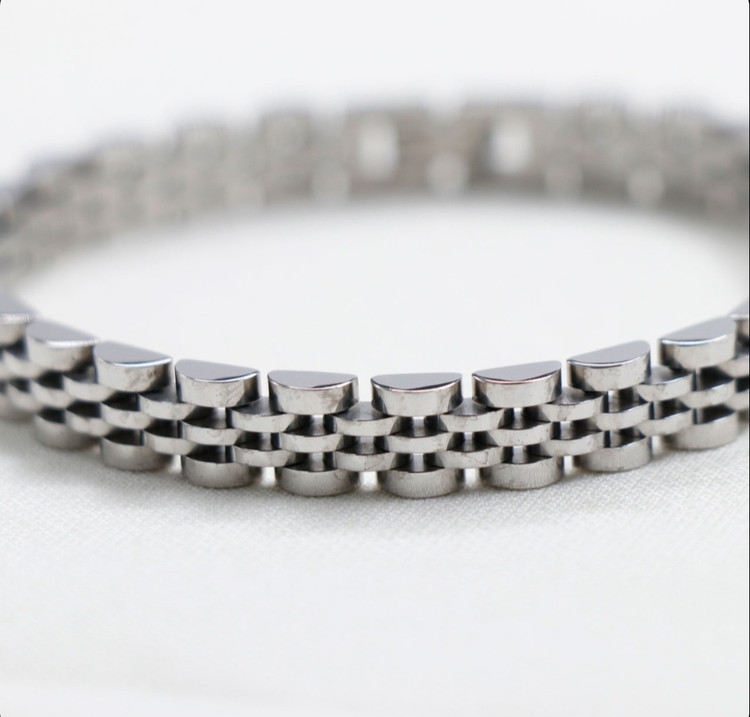 دستبند رولکس نقره ای 8mm کد(2) 75074