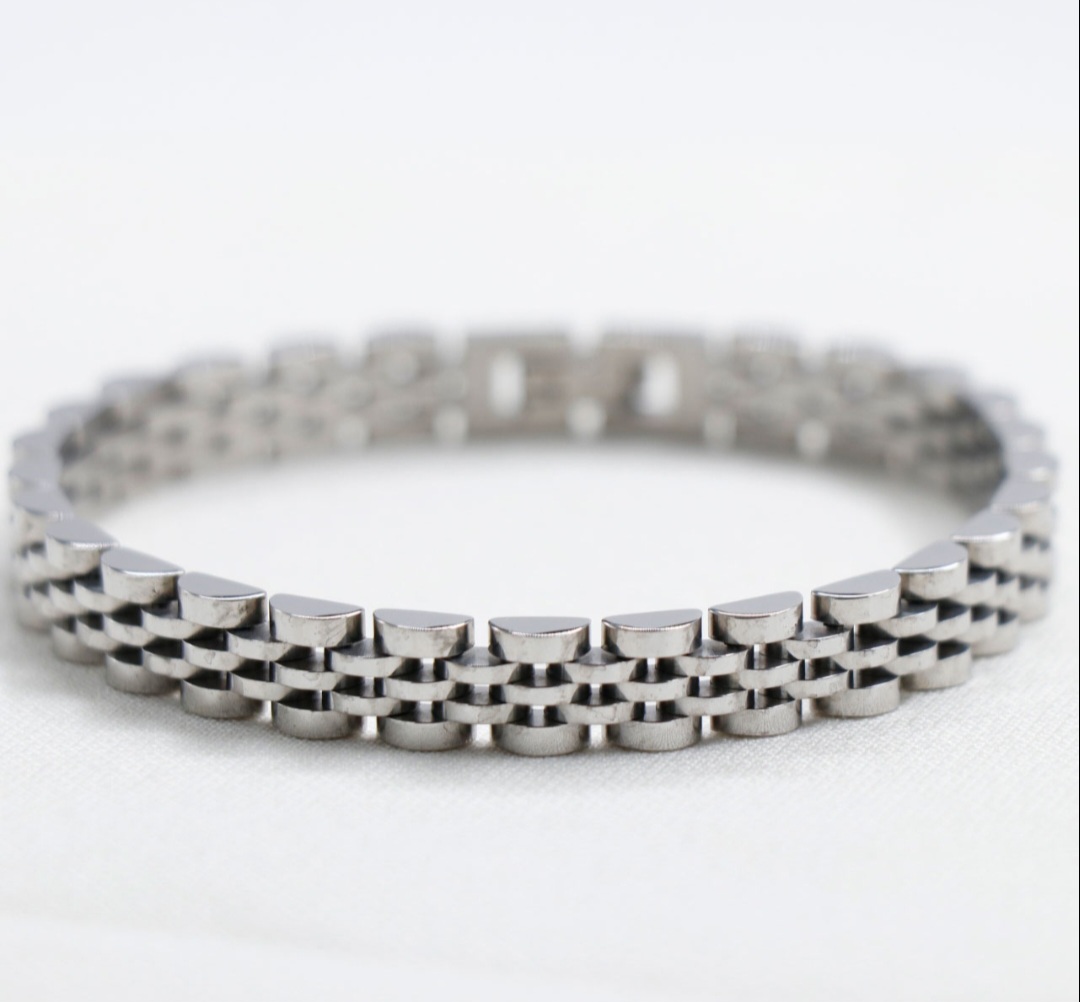 دستبند رولکس نقره ای 8mm کد(2) 75074