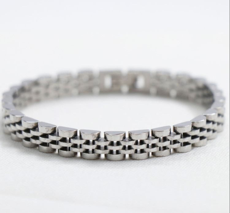 دستبند رولکس نقره ای 8mm کد(2) 75074