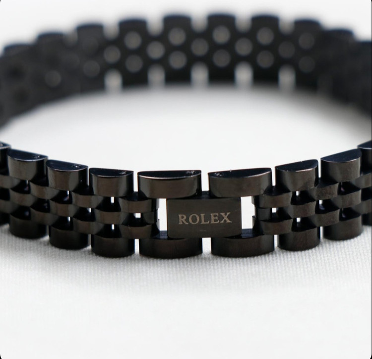 دستبند رولکس مشکی12mm کد (۲) 72363