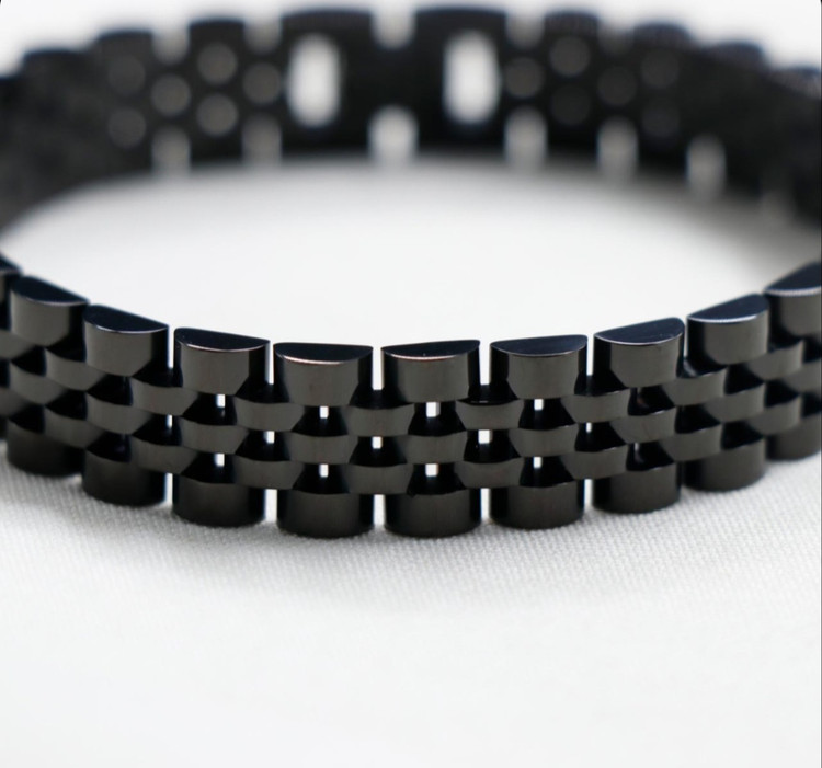 دستبند رولکس مشکی12mm کد (۲) 72363