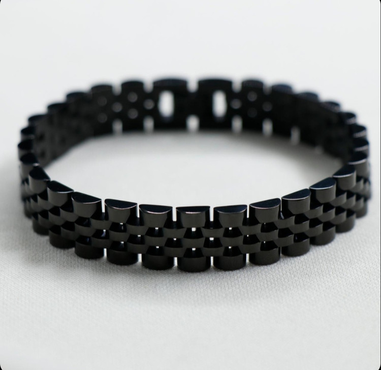 دستبند رولکس مشکی12mm کد (۲) 72363